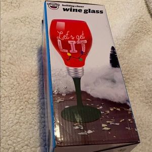 Holiday wine glass